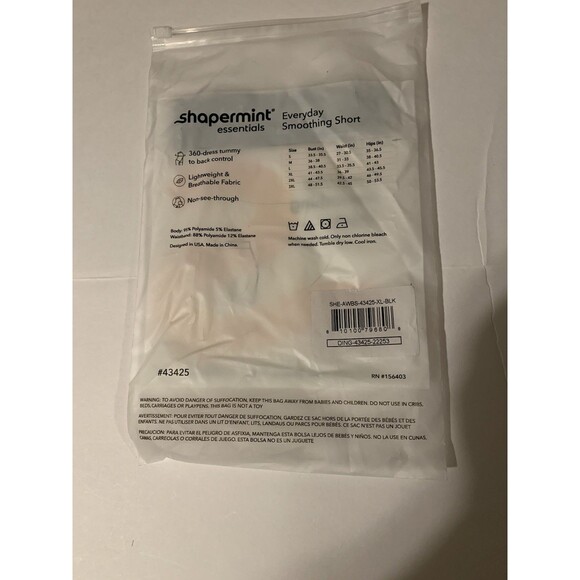 Shapermint Essentials Everyday Smoothing Short Womens Size XL Black New - Picture 5 of 5